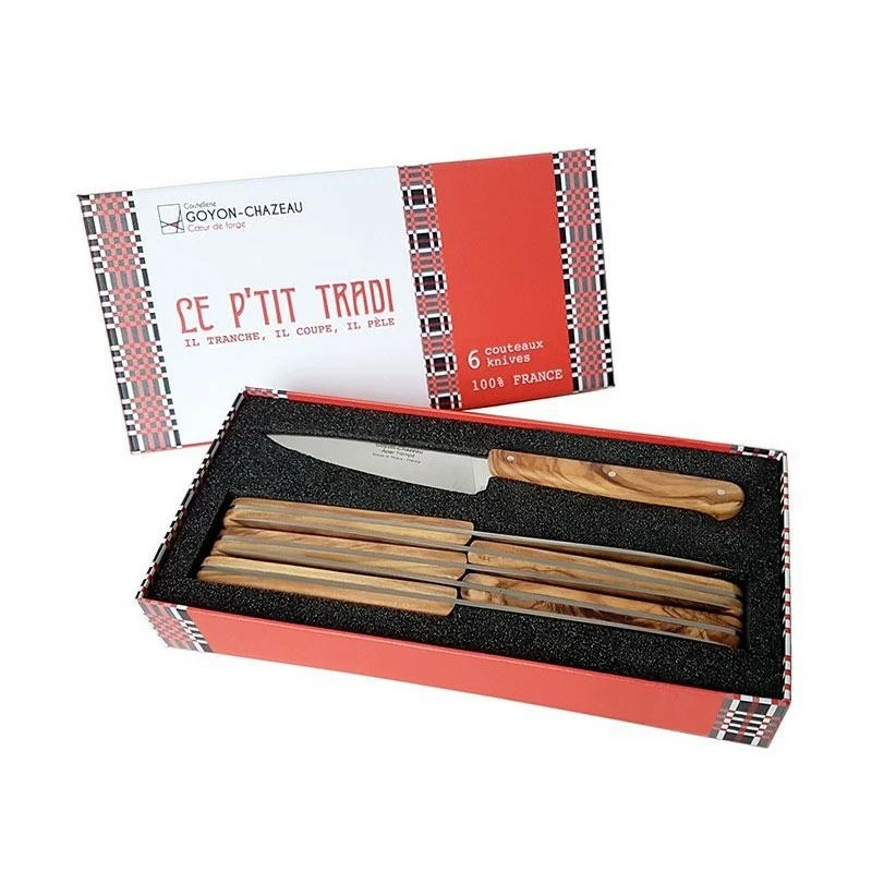 Coffret 6 Couteaux Office Goyon Chazeau P'tit Tradi Olivier 4 Coffret 6 Couteaux Office Goyon Chazeau P'tit Tradi Olivier – Image 2