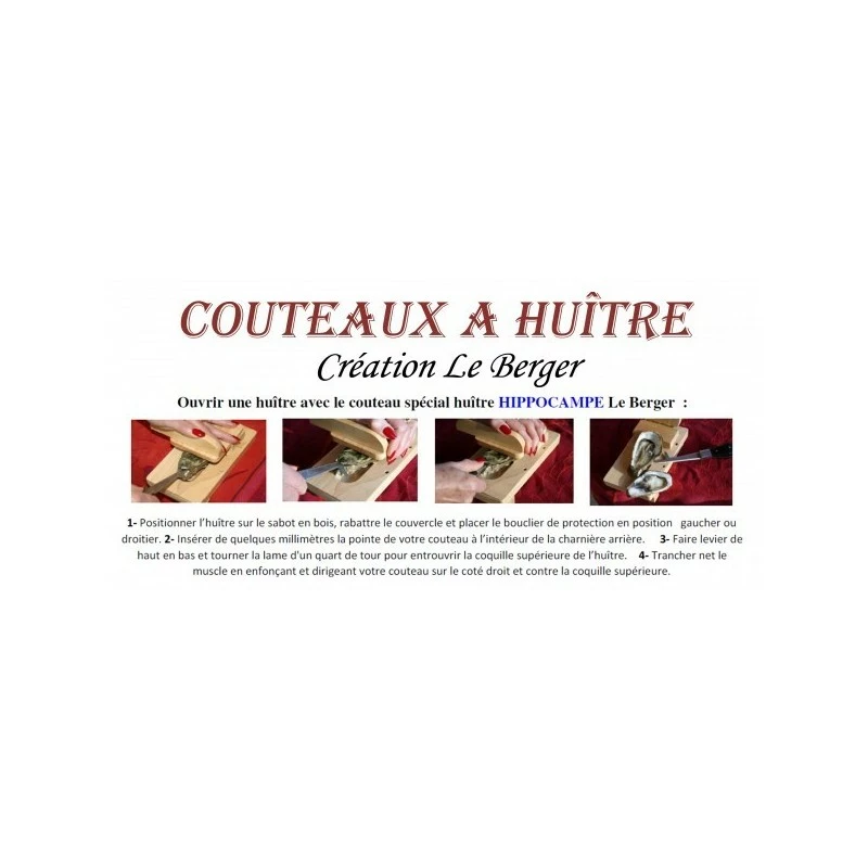 Coffret Couteau à Huitres Le Berger HIPPOCAMPE + Sabot 7 Coffret Couteau à Huitres Le Berger HIPPOCAMPE + Sabot – Image 5