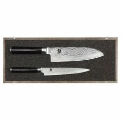 Coffret Japonais 2 Couteaux KAI Shun Damas - Santoku + Universel