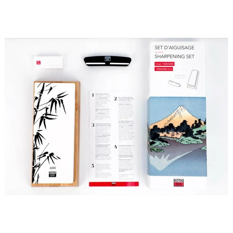 Set D'Aiguisage Avec Pierre A Affuter 1000/6000 KOTAI 3 Set D'Aiguisage Avec Pierre A Affuter 1000/6000 KOTAI
