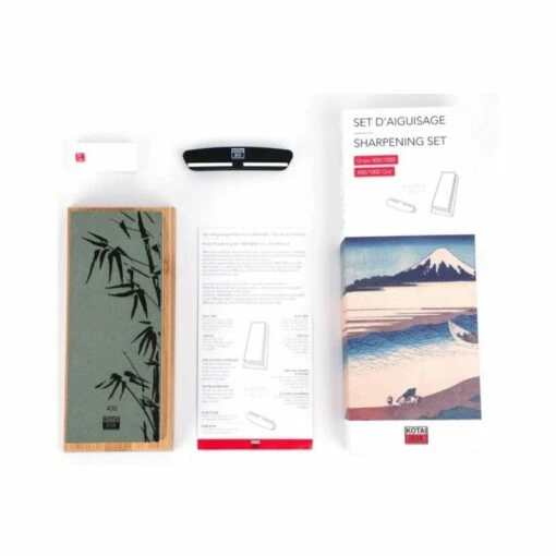 Set D'Aiguisage Avec Pierre A Affuter 400/1000 KOTAI -VOS-COUTEAUX Soldes set d aiguisage avec pierre a affuter 4001000 kotai